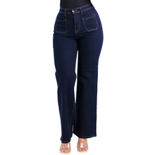 GUJ71661, Gusto - Women's High-rise Wide Leg Jeans 3/4-15/16 DK Navy