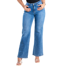 GUJ71671, Gusto - Women's Mid-rise Wide Leg Jeans 3/4-15/16 Lt Blue