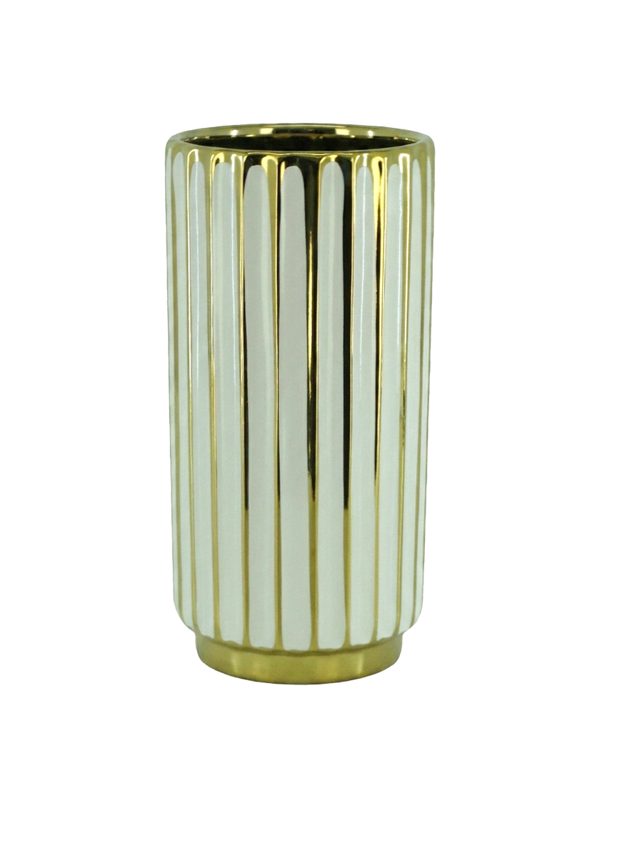 HM3739, Ribbed Ceramic Vase - 10"
