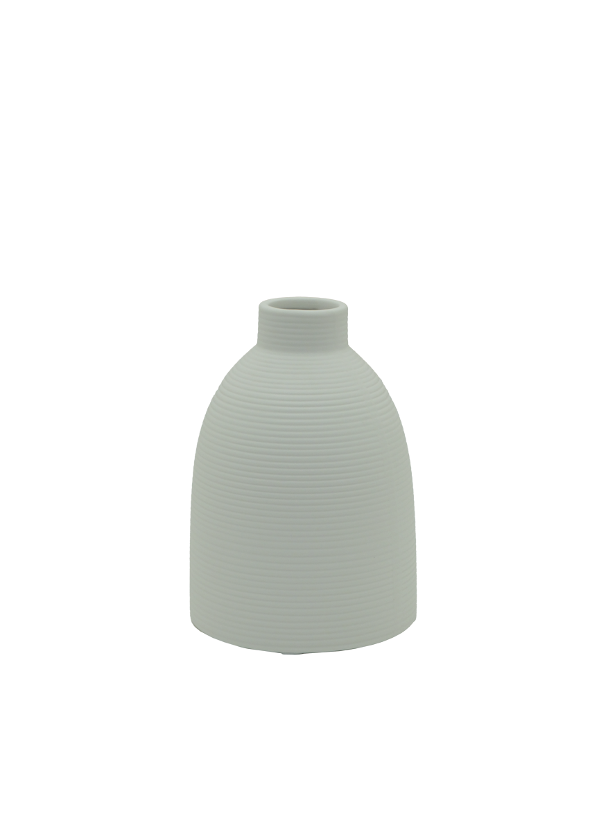 LS605S, Modern Ribbed Ceramic Vase - 5.75"