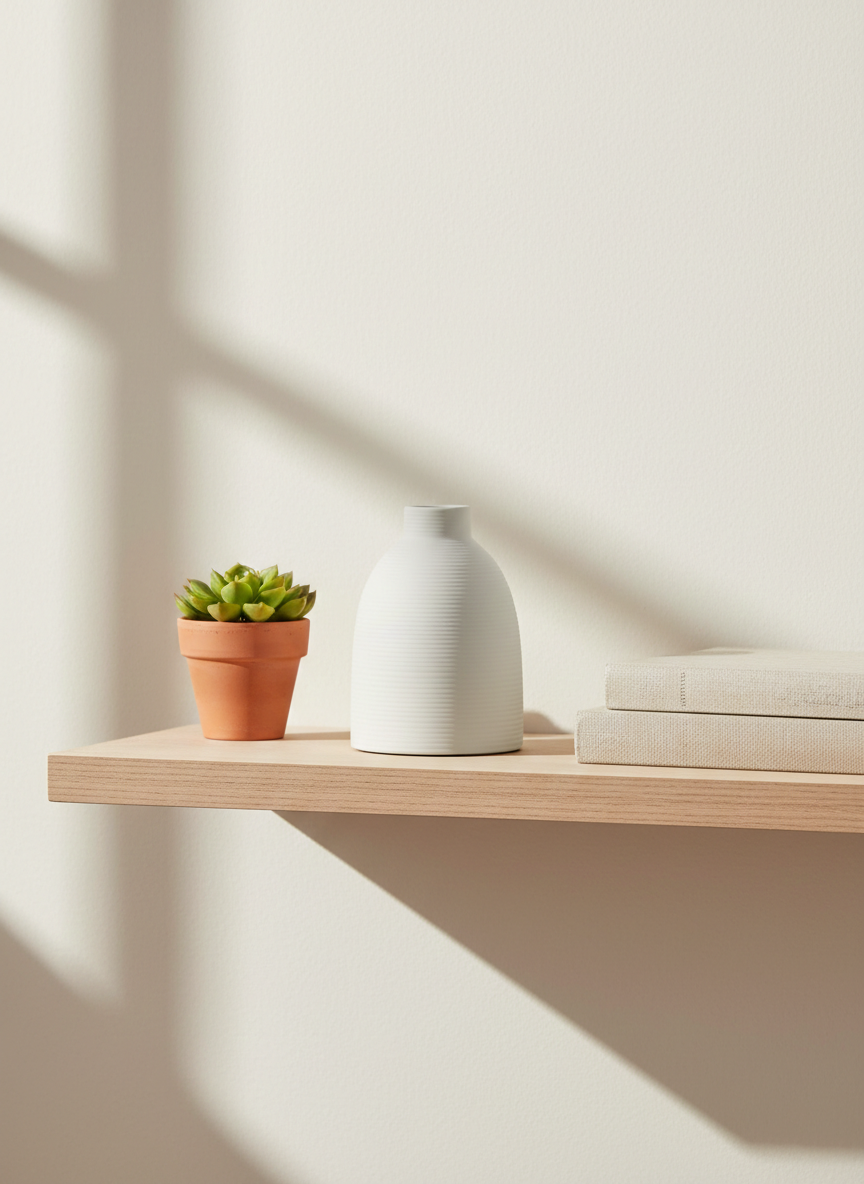 LS605S, Modern Ribbed Ceramic Vase - 5.75"