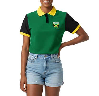 ME-11050W, Ladies Jamaican Color Polo T-Shirts Assorted