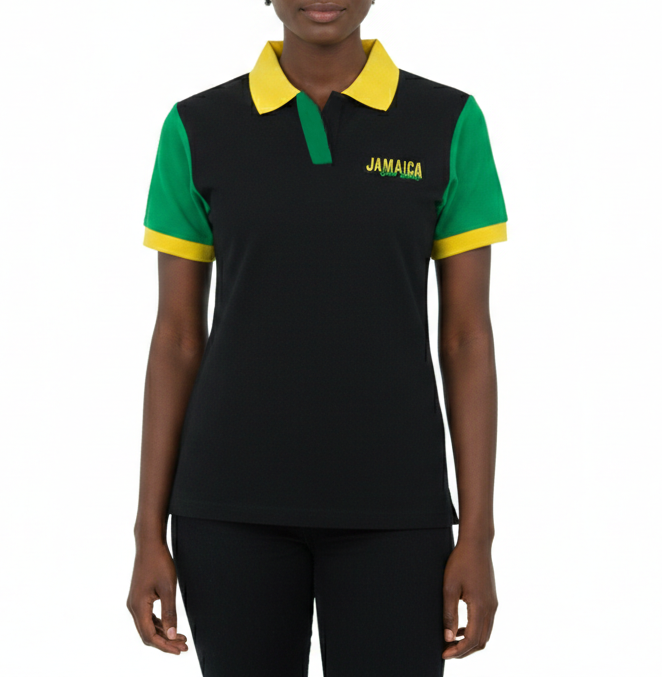 ME-11050W, Ladies Jamaican Color Polo T-Shirts Assorted