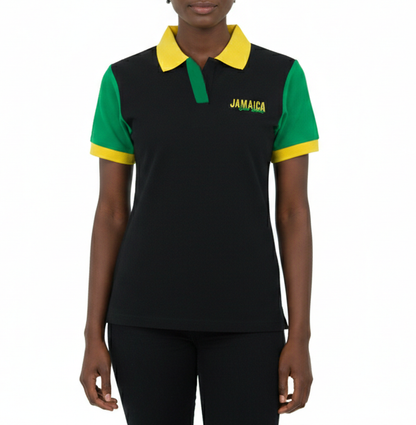 ME-11050W, Ladies Jamaican Color Polo T-Shirts Assorted