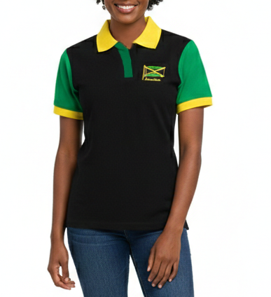 ME-11050W, Ladies Jamaican Color Polo T-Shirts Assorted