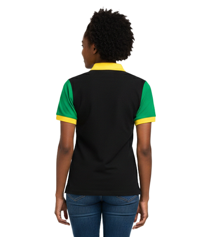 ME-11050W, Ladies Jamaican Color Polo T-Shirts Assorted
