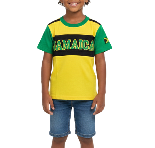 ME-21250,  Kids JA Colored Embroidery T-Shirt