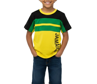 ME-21300K, Kids Jamaican. Color Print T/Shirt