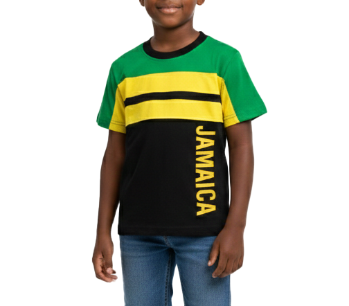 ME-21300K, Kids Jamaican. Color Print T/Shirt