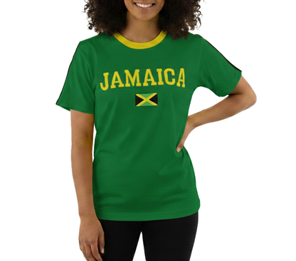 ME18-20TPEMB00, Jamaican Color Embroidery T-Shirt