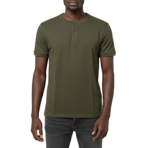 MX165, Banana Blue Men's S/S Button-Neck Tee S-XL