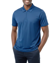 MX170, Banana Blue Men's S/S Polo Quater Zipper Polo S-XL