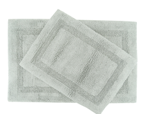 SRS44868, Wavely Hill, Vanya - 2Pc Cotton Bath Rugs (17x24 + 21x32) Silver