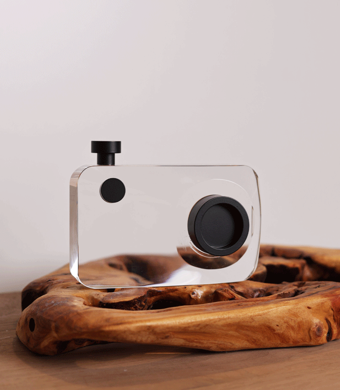 BY156BS, Home Decor Clear Acrylic Camera