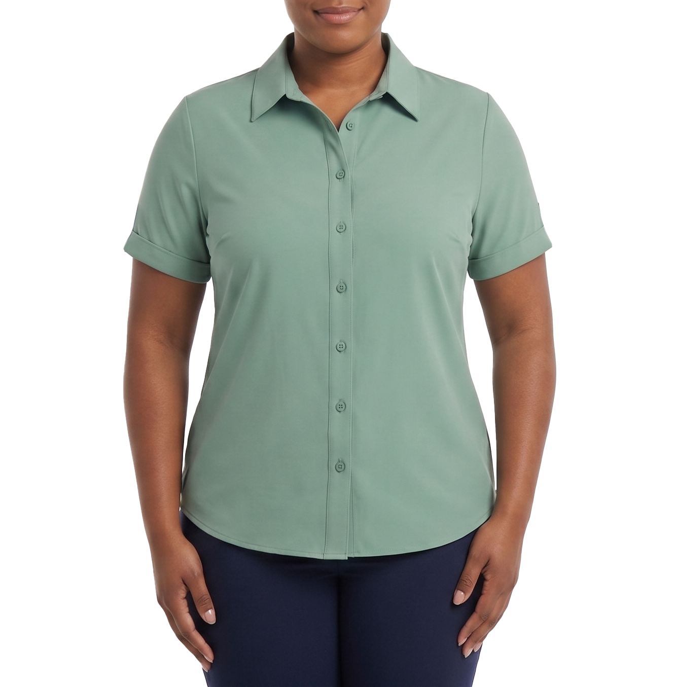 TM9489GR, Clix Plus Women S/Sleeve Shirt-LT GREEN 1XL-4XL