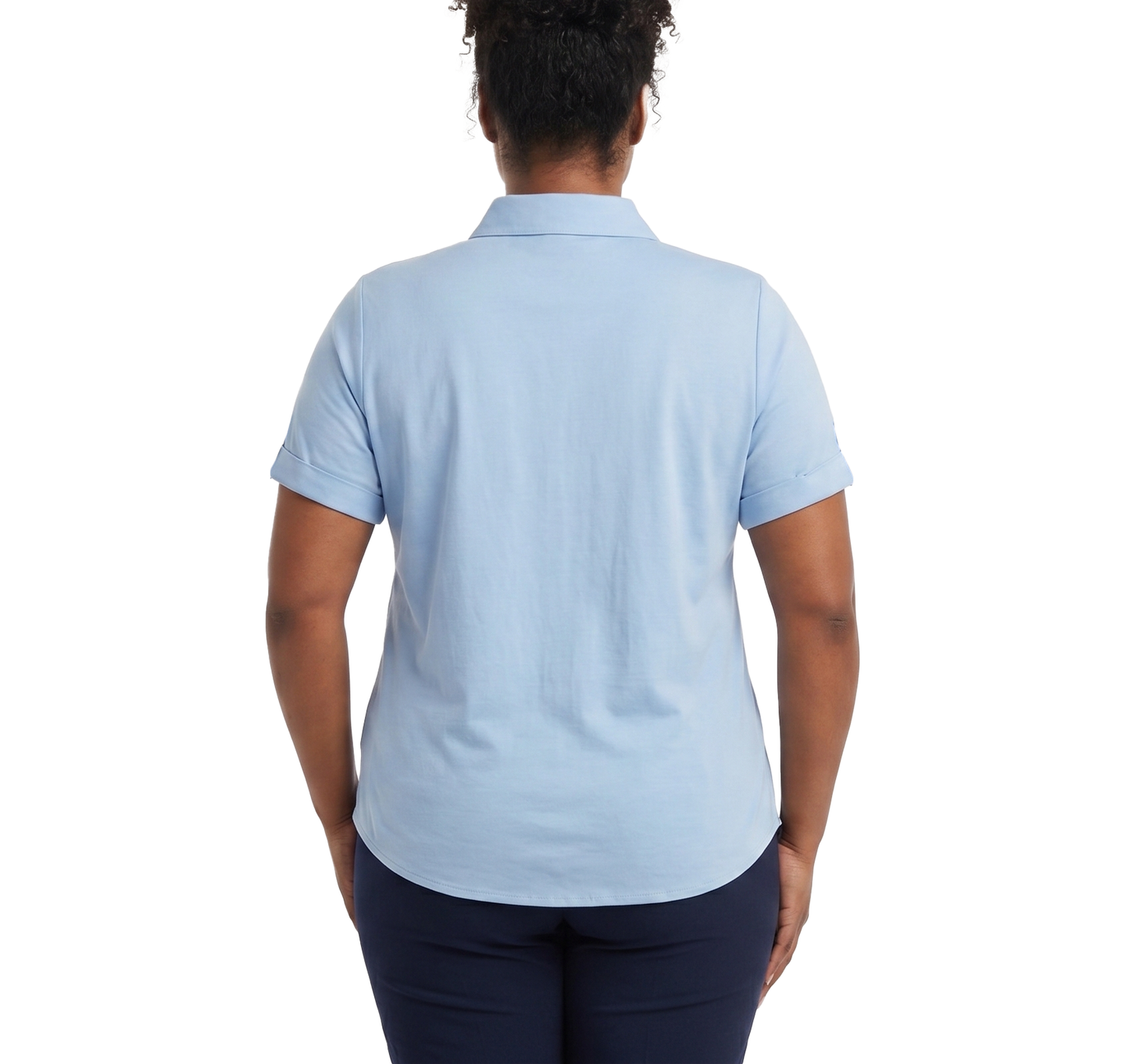 TM9489LB, Clix Plus Women S/Sleeve Shirt-LT Blue 1XL-4XL