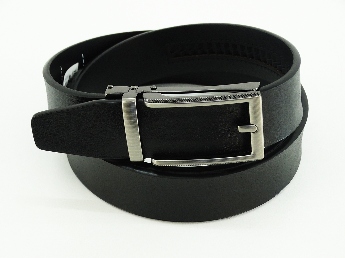 V480, Valentini Leather Track Belt (44) - BLACK