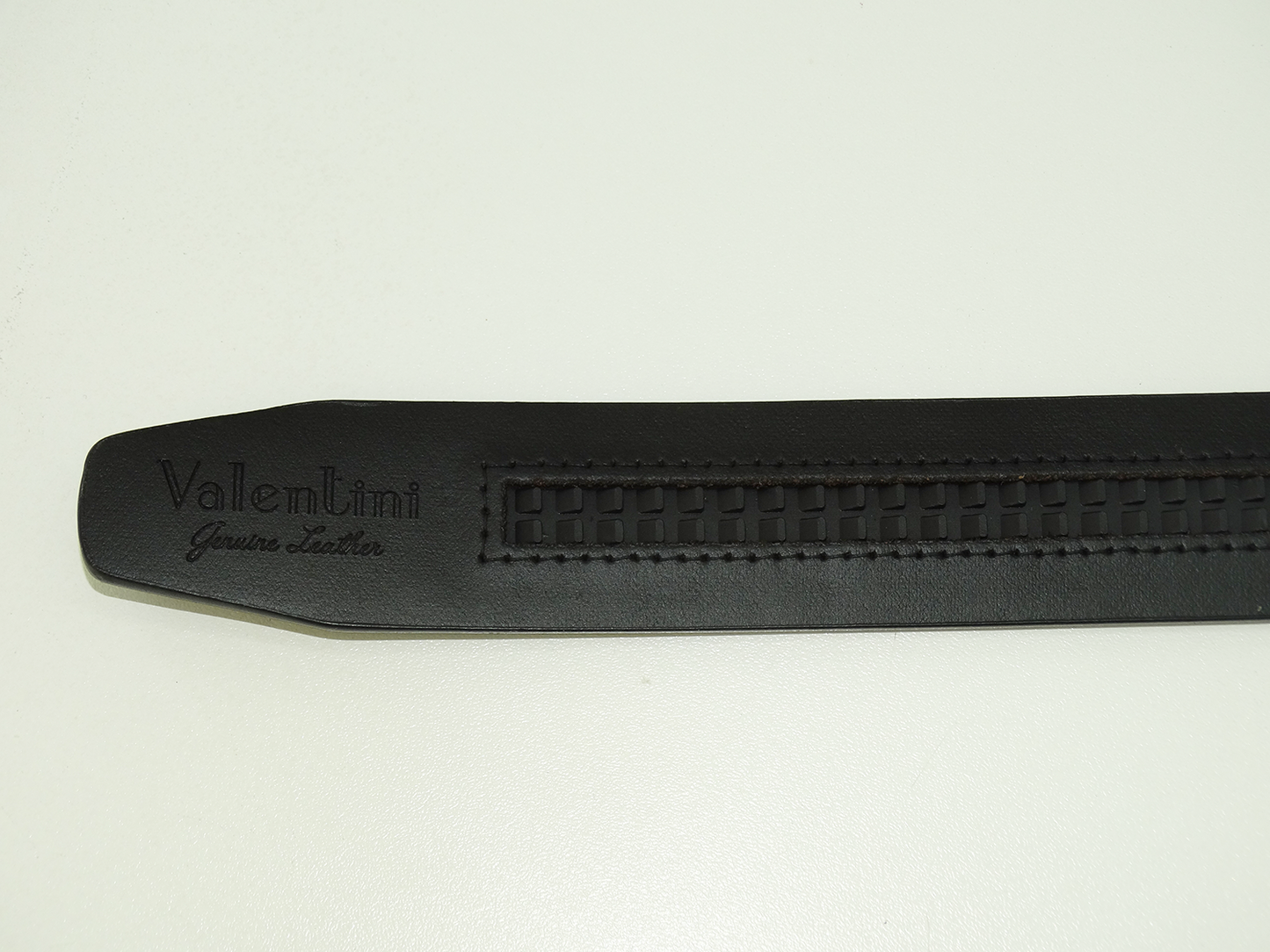 V480, Valentini Leather Track Belt (44) - BLACK