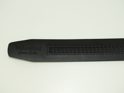 V480, Valentini Leather Track Belt (44) - BLACK