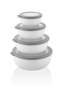 VP046, VIP Ahmet - 4Pc Vacuum Storage Containers - White (3L,2L,1L,0.5L)