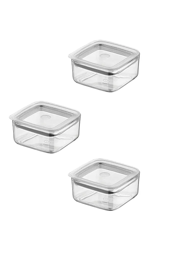 VP327, VIP Ahmet - 3Pc Square Acrylic Storage Containers w/Lid (3x350ML)