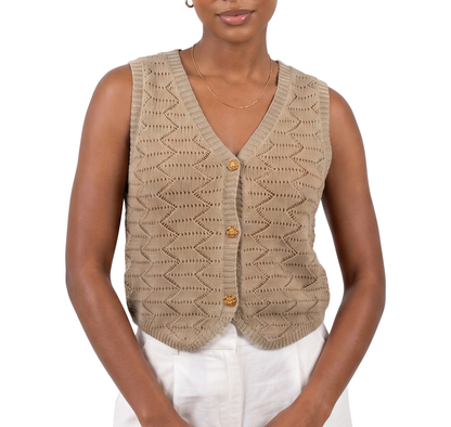 AS611, Cozzi - Women's V-Neck Sleeveless Knit Top