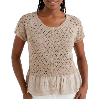 AS613, Cozzi - Women's Cap Sleeve Knit Top