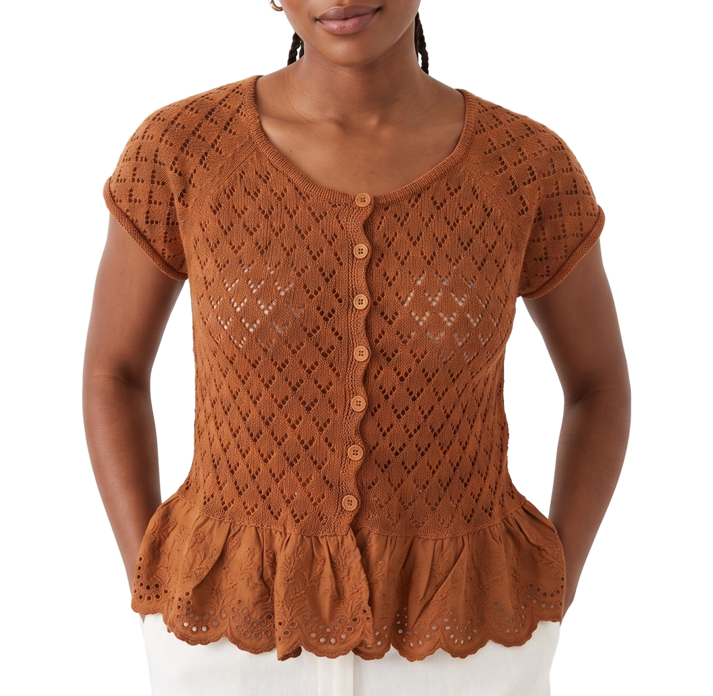 AS613, Cozzi - Women's Cap Sleeve Knit Top