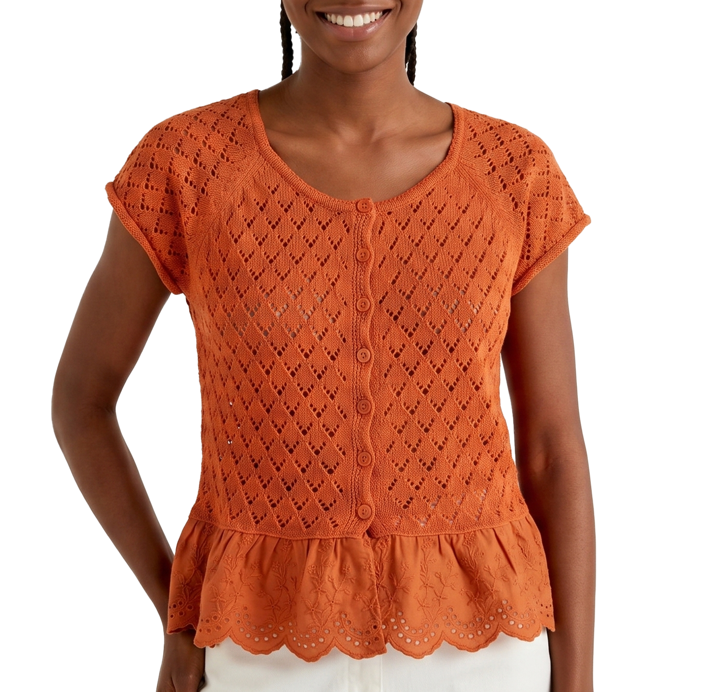 AS613, Cozzi - Women's Cap Sleeve Knit Top