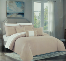 BCSK46478B, Gather Hem - 10Pc King Comforter Set - Bone