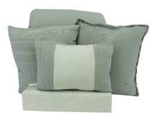 BCSQ46479B, Gather Hem - 10Pc Queen Comforter Set - Pale Grey