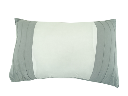 BCSQ46479B, Gather Hem - 10Pc Queen Comforter Set - Pale Grey