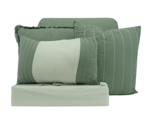 BCSQ46481B, Gather Hem - 10Pc Queen Comforter Set - Pale Sage