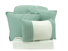 BCSQ49552A, Gather Hem - 10Pc Queen Comforter Set - Blue Haze