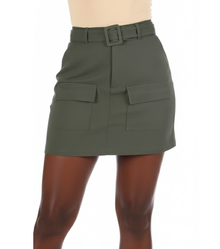 CL245A, Cozzi - Ladies Mini Skirts W/Belt  S-XL