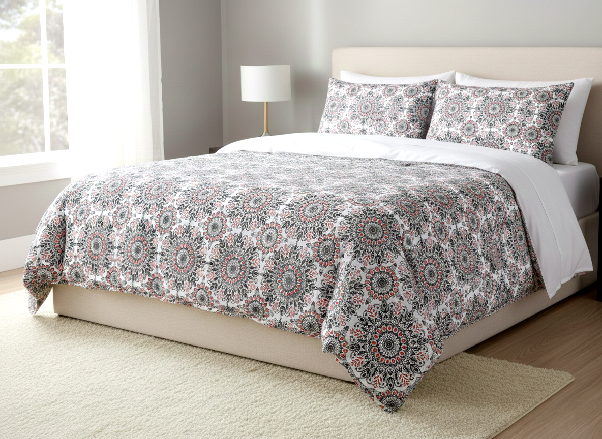 80251889, Rasberrie - 6PC Microfiber Printed Comforter - Queen