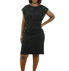 JQD06, ILE - Women's Cap Slv Dress w/Lace Top Detail (8-18)