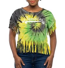 ME-15800, Ladies Tie-Dye Fringe Jamaican Blouse
