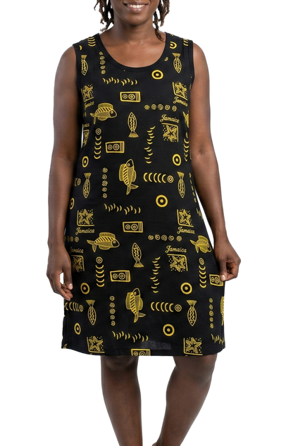 MEILOFISHPLS, Ladies House Dress Jamaican Color-One Size