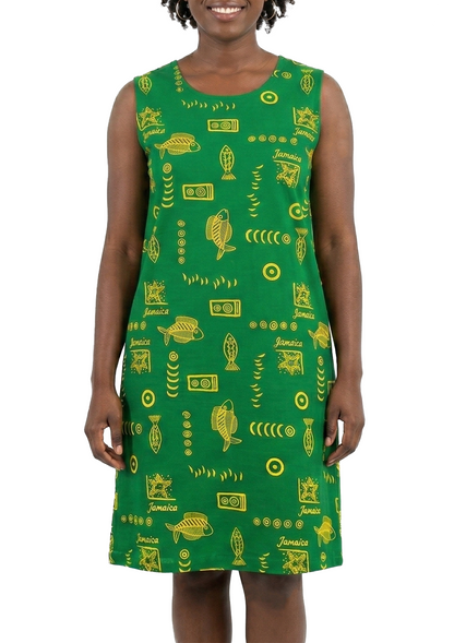 MEILOFISHPLS, Ladies House Dress Jamaican Color-One Size
