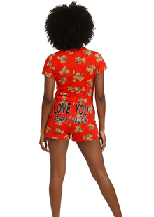 SFRMP94, L2S Ladies Henley ONESIE Love U Beary Much S-XL