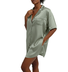 SOFSHIRT01, Ladies Satin Notch S/S Sleep Shirt S-XL