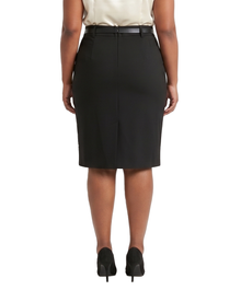 TM9404BK, Clix Plus Women Plus Size Skirt W/Belt