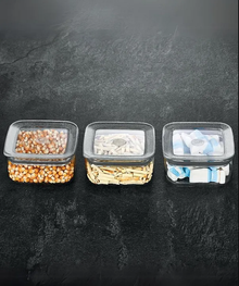 VP327, VIP Ahmet - 3Pc Square Acrylic Storage Containers w/Lid (3x350ML)