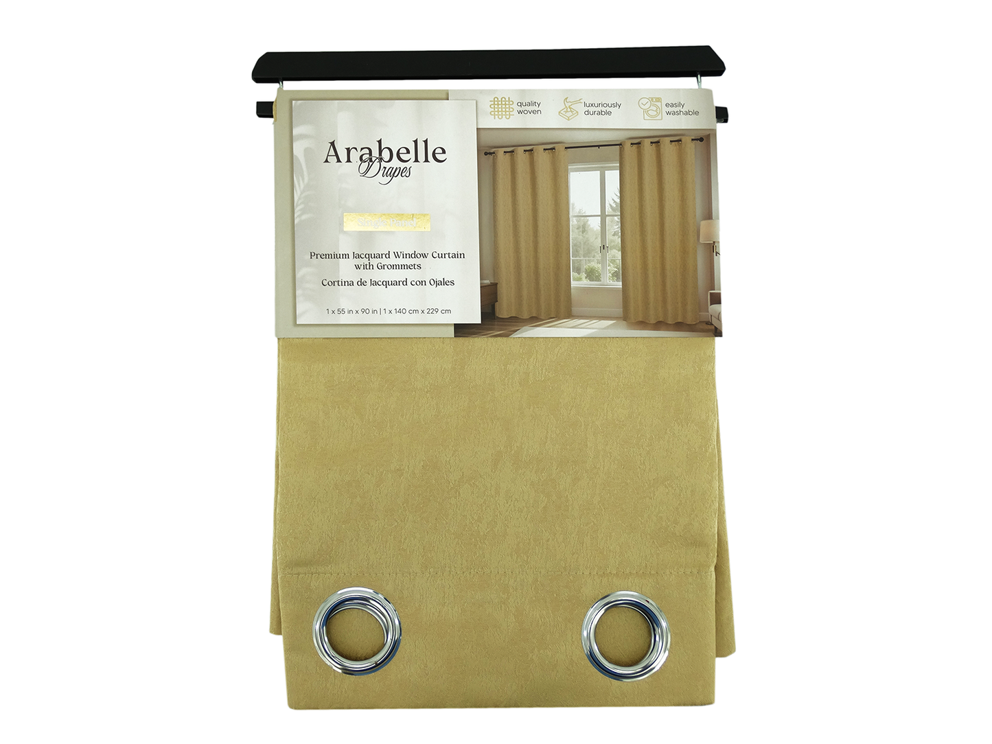 WPSG51571FBA, Arabelle - Estelle Window Curtain 55" x 90" - Gold
