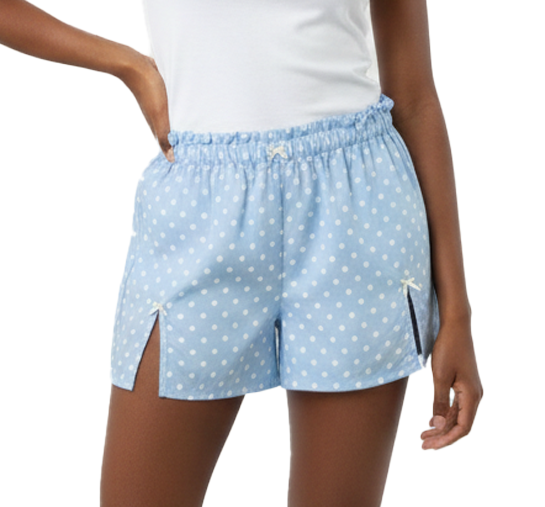 WSHORTS13, DND Ladies 2pc Woven Shorts on Hanger S-XL